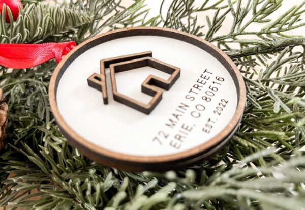 House Address Ornament | Housewarming Gift New Home Gift Ornament Custom First Home New Address Simple Minimalist | Gift for new homeowners