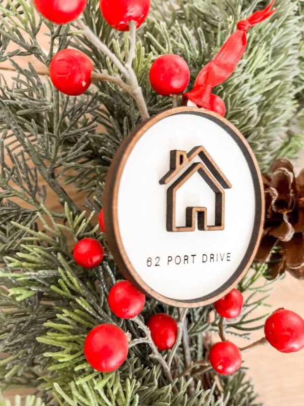 House Address Ornament | Housewarming Gift New Home Gift Ornament Custom First Home New Address Simple Minimalist | Gift for new homeowners