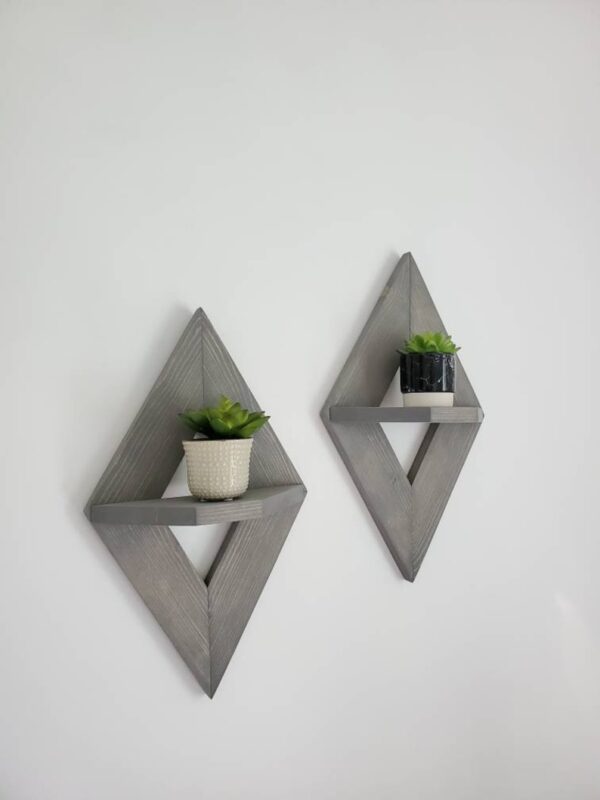 Geometric Wood Wall Art, Geometric Wall Sconce (Set of 2), Geometric Shelf, Small Wall Decor, Small Wooden Shelves, Geometric Wall Decor