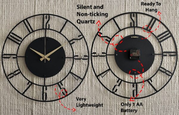 Minimalist Metal Wall Clock, Modern Wall Clock Art