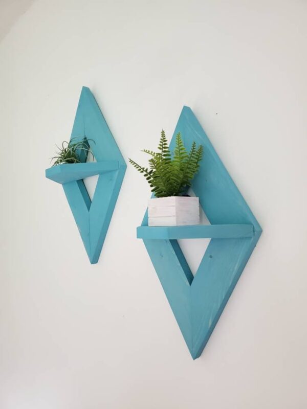Geometric Wood Wall Art, Geometric Wall Sconce (Set of 2), Geometric Shelf, Small Wall Decor, Small Wooden Shelves, Geometric Wall Decor