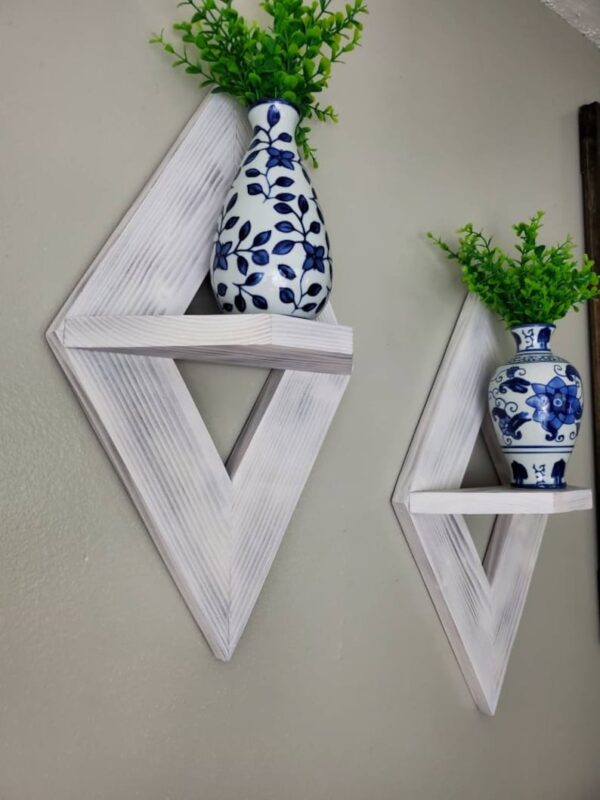 Geometric Wood Wall Art, Geometric Wall Sconce (Set of 2), Geometric Shelf, Small Wall Decor, Small Wooden Shelves, Geometric Wall Decor