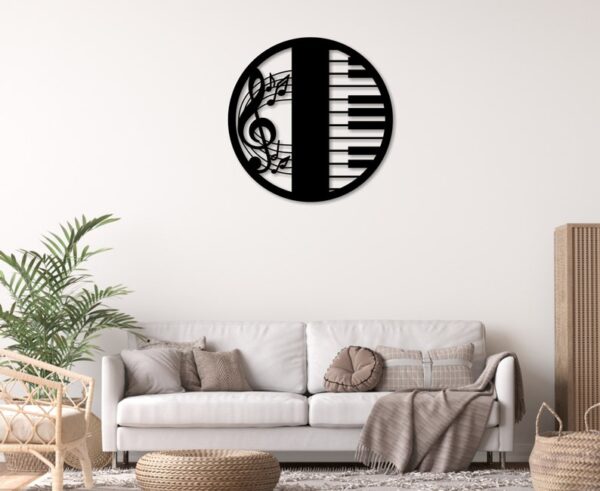 Piano Music Wall Art Decor - Handcrafted Metal Wall Hanging