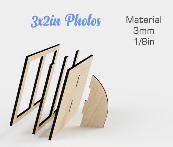 Wooden Picture Frame 3x2in for Family Photos by Zento Store