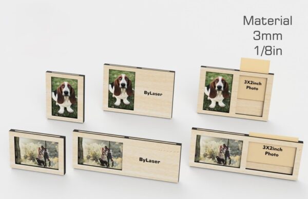 Wooden Picture Frame 3x2in for Family Photos by Zento Store
