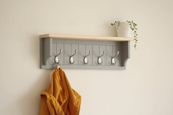 Green gray towel rack, hat rack, farmhouse coat rack