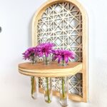 Handmade Boho Rattan Plant Wall Shelf Propagation Station