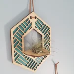 Handcrafted Wooden Hanging Air Plant Holder - Modern Home Decor by Zento Store- Customized