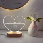 Personalized Wooden Night Light - Custom LED Lamp for Special Occasions