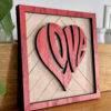 Valentine's Day Love Sign - Laser cut wood heart sign - Shelf Sitter - Decor - DecorationHandmade Materials: Wood Width: 7 inches Height: 7 inches