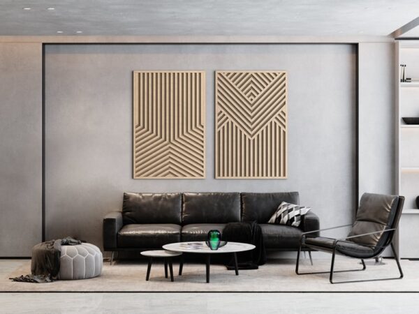 Geometric Wood Wall Art Set
