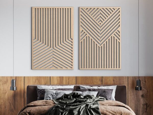 Geometric Wood Wall Art Set