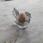 Cockerel with Egg Sculpture