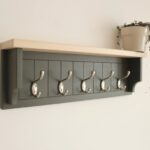 Green gray towel rack, hat rack, farmhouse coat rack