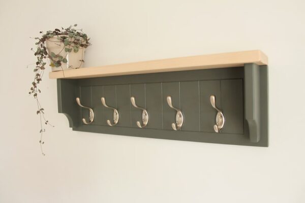Green gray towel rack, hat rack, farmhouse coat rack