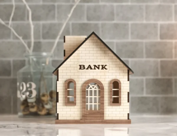 Handcrafted Wooden Piggy Bank House - Money Saving Cash Box