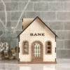 Handcrafted Wooden Piggy Bank House - Money Saving Cash Box