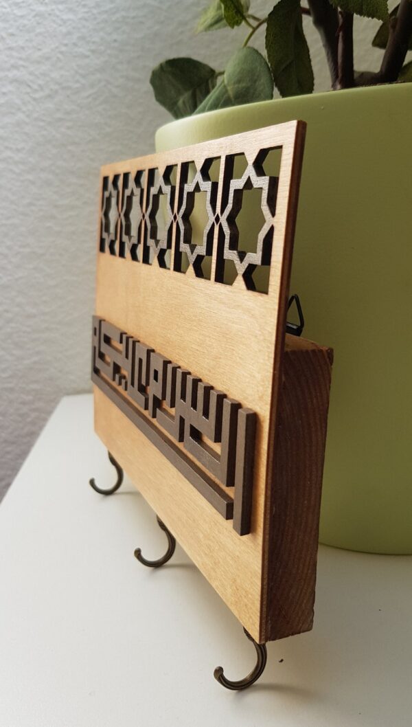 Vintage Wooden Key/Letter/Flyer Holder with Hooks by Zento Store
