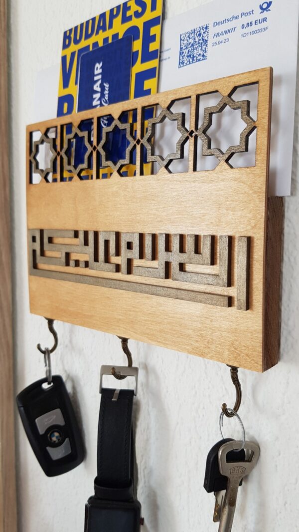 Vintage Wooden Key/Letter/Flyer Holder with Hooks by Zento Store