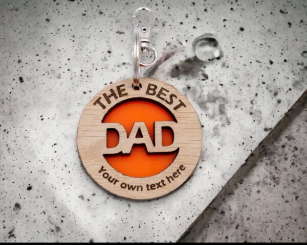 Personalised Keyring for Dad, Custom Birthday Gift for Dad from Kids