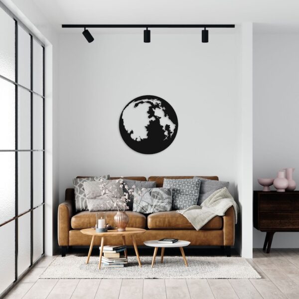 Big Moon Map Steel Wall Art - Unique Home and Office Decor