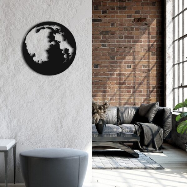 Big Moon Map Steel Wall Art - Unique Home and Office Decor