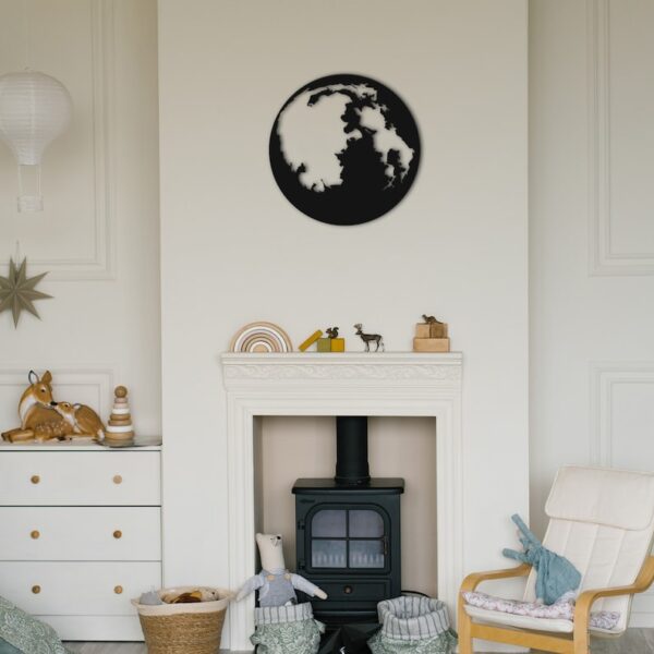 Big Moon Map Steel Wall Art - Unique Home and Office Decor