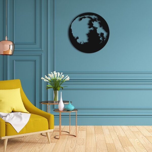 Big Moon Map Steel Wall Art - Unique Home and Office Decor