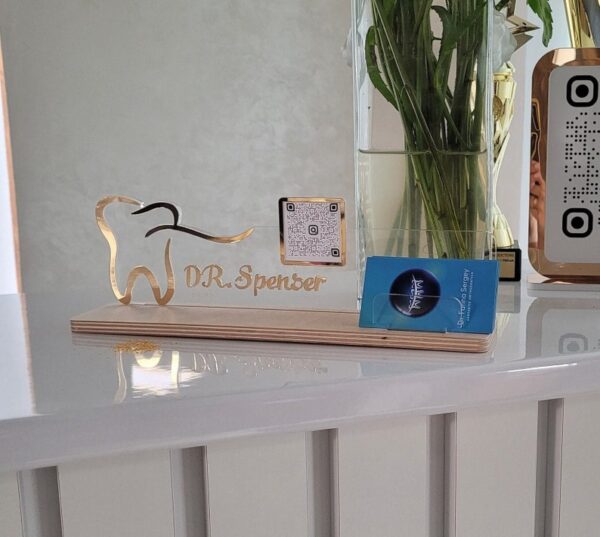 Business card holder , personalized dentist gift