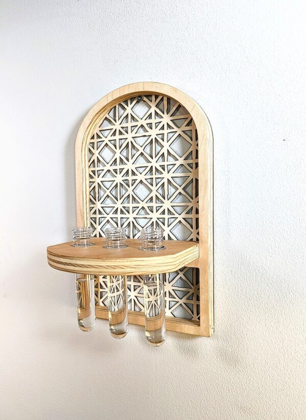 Handmade Boho Rattan Plant Wall Shelf Propagation Station