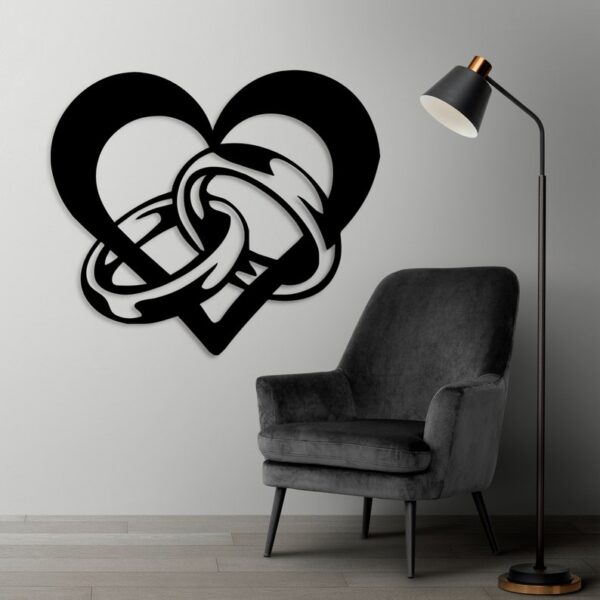 Wedding Rings, Heart, and Couple Wooden Wall Art Decor