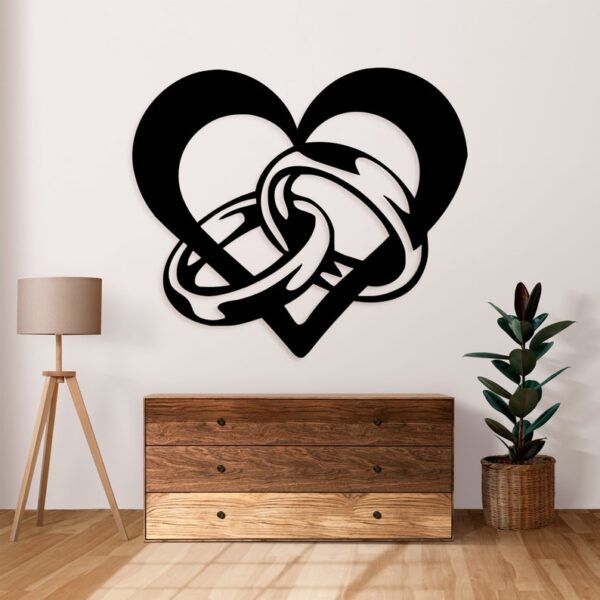 Wedding Rings, Heart, and Couple Wooden Wall Art Decor