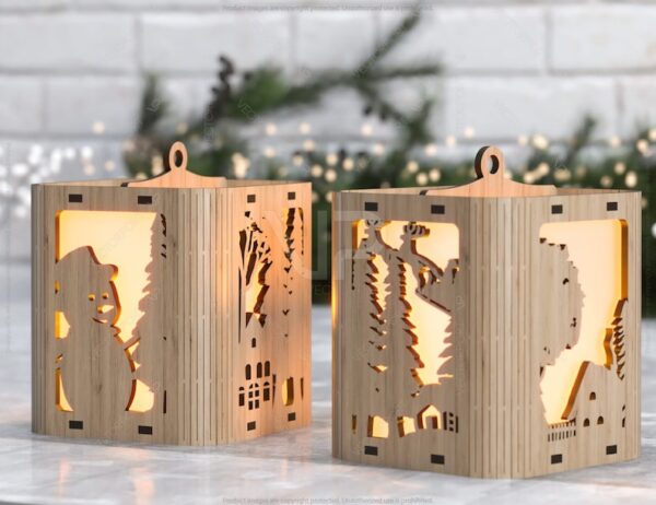 Christmas Candle Holder New Year Lamp Night Light Deer Lantern Decoration by Zento Store