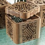Decorative Wooden Gift Box with Flower Pattern