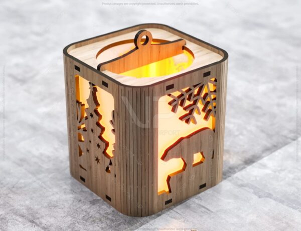 Christmas Candle Holder New Year Lamp Night Light Deer Lantern Decoration by Zento Store
