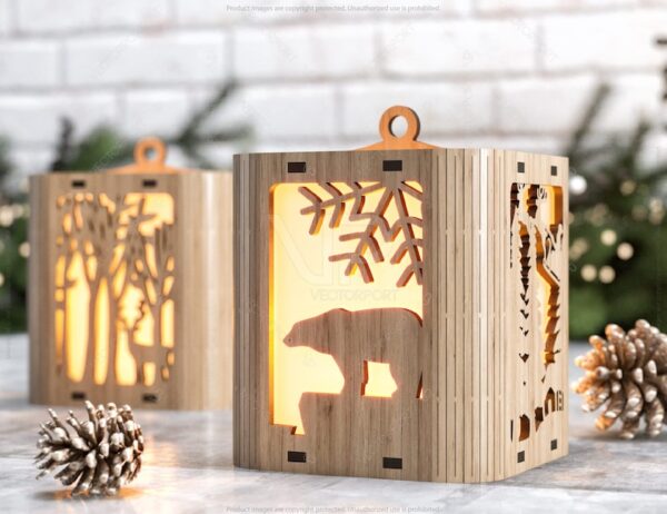 Christmas Candle Holder New Year Lamp Night Light Deer Lantern Decoration by Zento Store