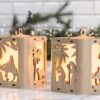Nativity Scene Candle Holder Christmas Eve with Baby Jesus, Traditional Lantern with Curved Corners