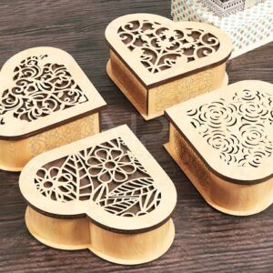 Wooden Heart-Shaped Jewelry Box by Zento Store