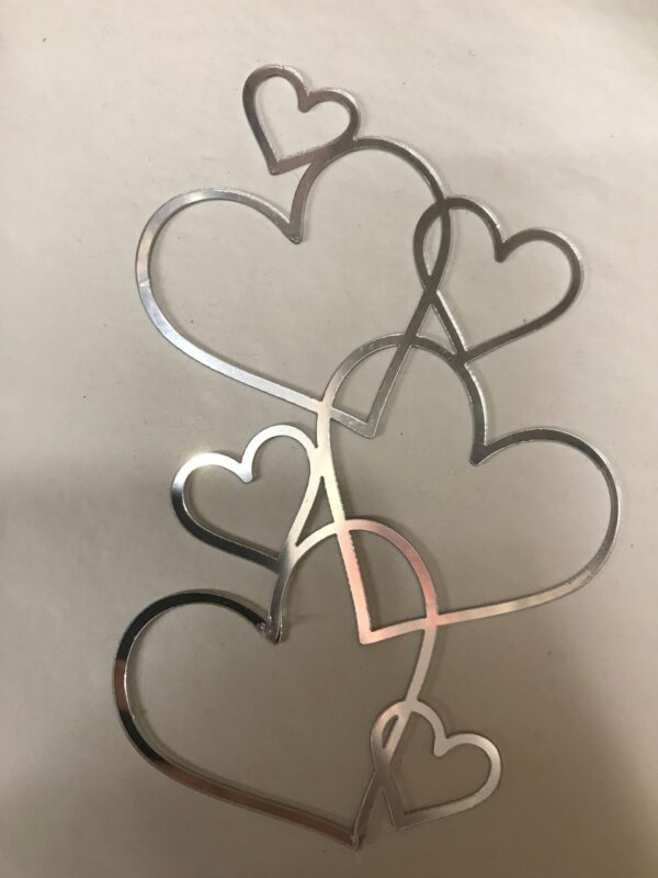 7 Cascading Heart Cake Topper , Cake Decoration , Hearts ,Cake Charm ,Silver , Gold , Love ,Valentines ,Wedding ,Anniversary gift , Cake Toper by Zento Stores- Customized