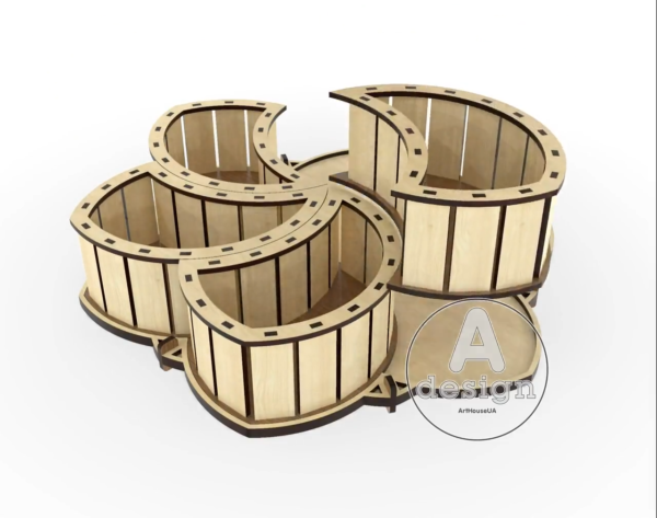 Handcrafted Wooden Mixed Nuts Box - Unique Storage Organizer