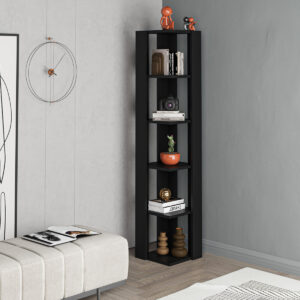 Modern Corner Bookcase 5 Tiers | Corner Shelf | Corner Cabnet