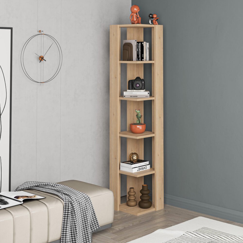 Zento+Modern+Corner+Bookcase+5+Tiers+-+34+x+34+x+161+cm+-+Space-Saving+Design-BF-630 (1) Zento+Modern+Corner+Bookcase+5+Tiers+-+34+x+34+x+161+cm+-+Space-Saving+Design-BF-630 (1)