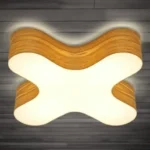 Modern Wooden X-Shaped LED Wall Lamp – Warm Light Fixture