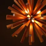 Cosmos Burst Pendant Light – Wooden Star Chandelier, G9 Bulbs