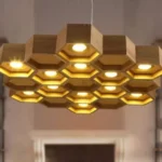Honeycomb Wooden Ceiling Lamp – Hexagon Hanging Light