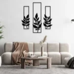 Set of 3 Flower Metal Wall Art, Wall Art, Wall Decor