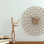 17" Wall Clock - Large Wall Clock, Home Decor, Wooden Clock, Modern Wall Clocks, Silent Oak Clock, Wall Clock Large, Big Geometric Clock
