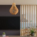 Round Oval Wooden Pendant Light Chandelier Lampshade