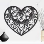 Modern doodle heart shape mandala art design