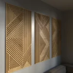 Modern Abstract Wooden Wall Art – 3 Panel Eco-Friendly Set